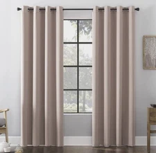 Clean Window Brushed Texture 2 pack Anti-Dust Allergy Curtain Panel
