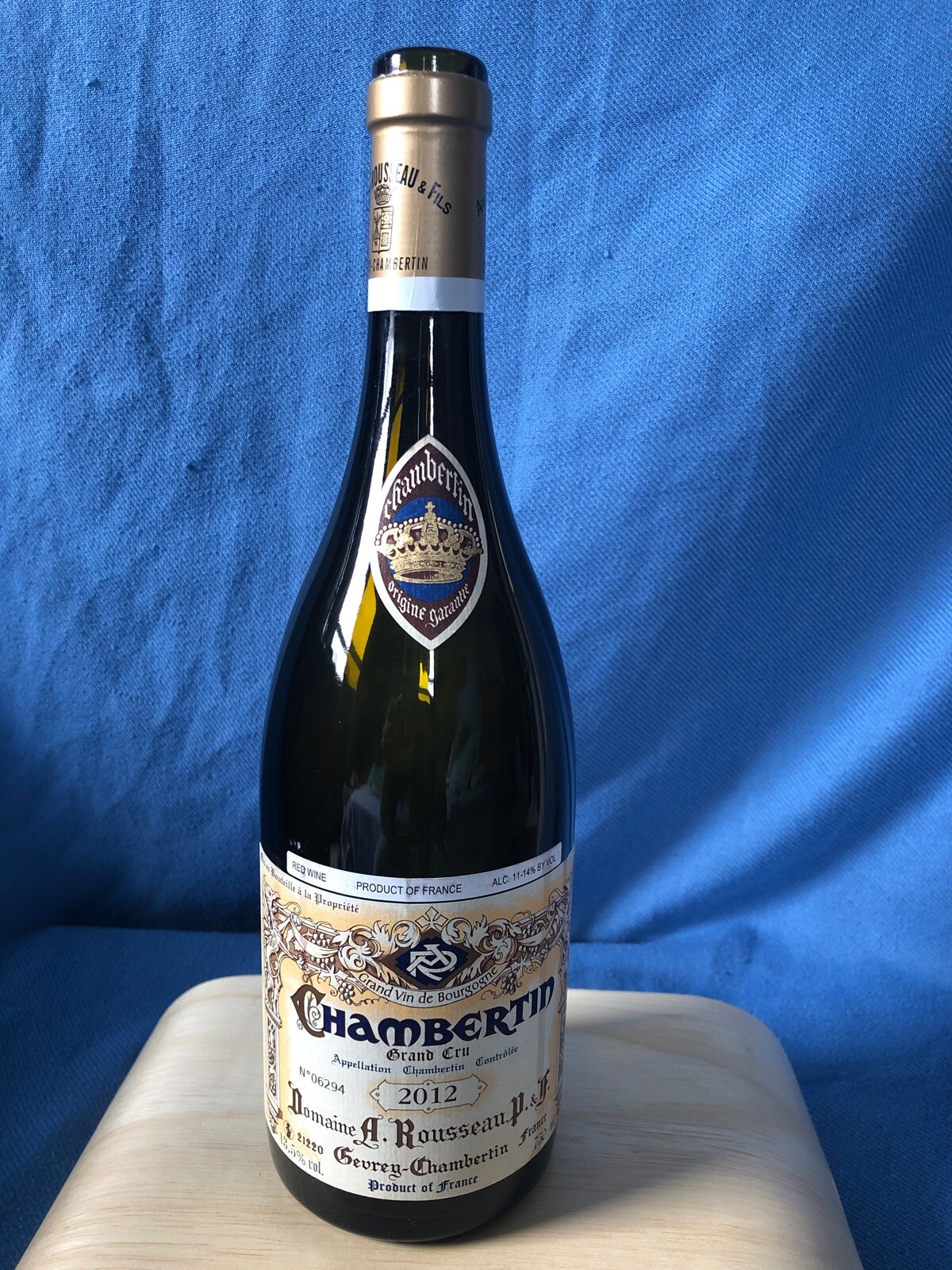 2012 Domaine Armand Rousseau Pere et Fils Chambertin Grand Cru, Empty Bottle