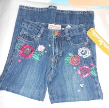 OshKosh Girls Adjustable Waist Embellished Denim Jeans Blue Four 4 NWT