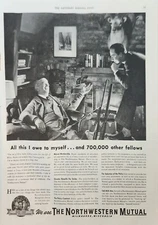 1940 The Northwestern mutual Insurance Vintage Ad All this I owe to myself