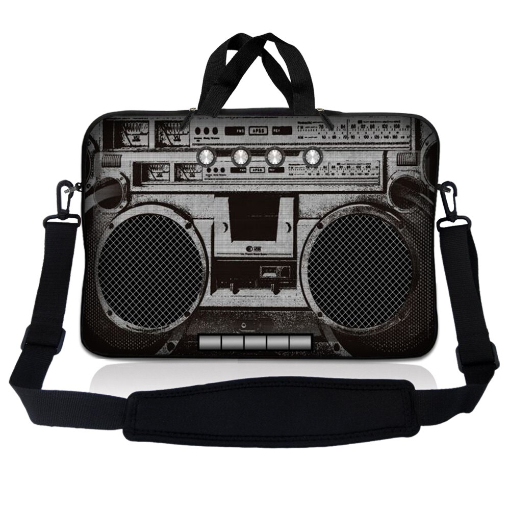 17 Inch Laptop Bag Sleeve Carry Case w/ Shoulder Strap Macbook Acer 80s Boombox