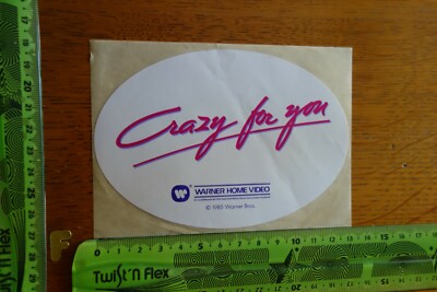 Alter Aufkleber Film Video Kino WARNER Bros. HOME VIDEO 1985 CRAZY FOR YOU