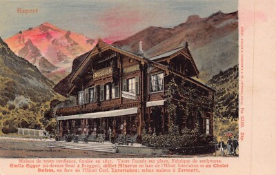 SWITZERLAND~TRUSTWORTHY GUEST HOUSE~EMILE EGGER CHALET MINERVE~PHOTO POSTCARD