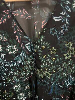 h&m sheer floral dress H&M Floral Long Sleeved Sheer Mini Dress Size S
