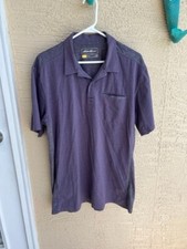 Men's Eddie Bauer Short Sleeve Polo Shirt with Travex Grayish Purple Size Large