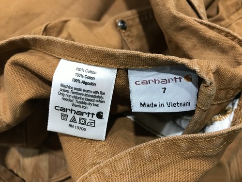 CHILD BOYS 7 - Carhartt Unlined Canvas Double Knee Overall Bib - Picture 5 of 5