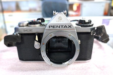 Pentax ME SLR Film Camera Body Chrome 35mm New Batteries, Needs Cleaning