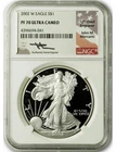 2002-W American Silver Eagle NGC PF70 UCAM Mercanti Signed