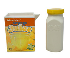 FISHER-PRICE Fun With Food Milk and Orange Juice Cartons Containers 1987