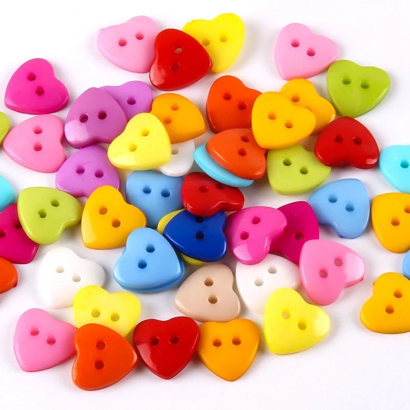 13mm Buttons Color Random PZ66 Sewing shape Heart lots Mix 100PC Plastic Sewing - Image 3 of 3