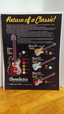 DANELECTRO GUITARS RETURN OF A CLASSIC GUITAR  2008 PRINT AD  11 X 8.5   s7/