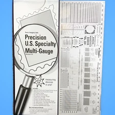 STAMP PERFORATION GAUGE - PRECISION  MULTI GAUGE -  12 MEASURING DEVICES IN ONE!