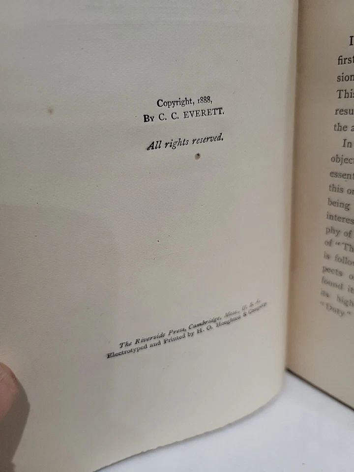 Poetry, Comedy and Duty by C.C. Everett 1896 Theology Harvard Green Religion - Image 3 of 4