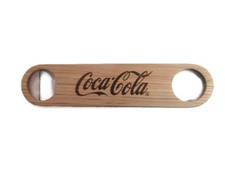Coca-Cola Bottle Opener Wood and Steel Script Logo