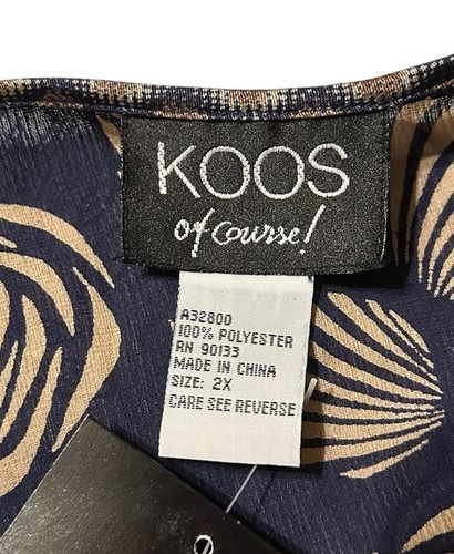 Koos Of Course Size 2X Navy Blouse Top - Picture 3 of 5