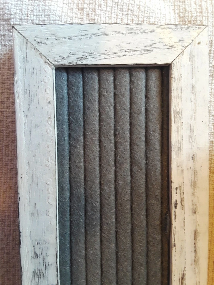 Small white wood frame gray Felt Letter Board With Letters 10" By 3.5" - Image 3 of 4