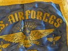 Vintage US Air Force Souvenir Pillow Cover SISTER Blue w/ Gold Fringed Edge — photo 2