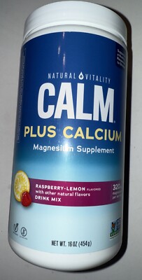 Natural Vitality Calm Magnesium Supplement Powder Plus - Calcium-16 Oz exp 07/26