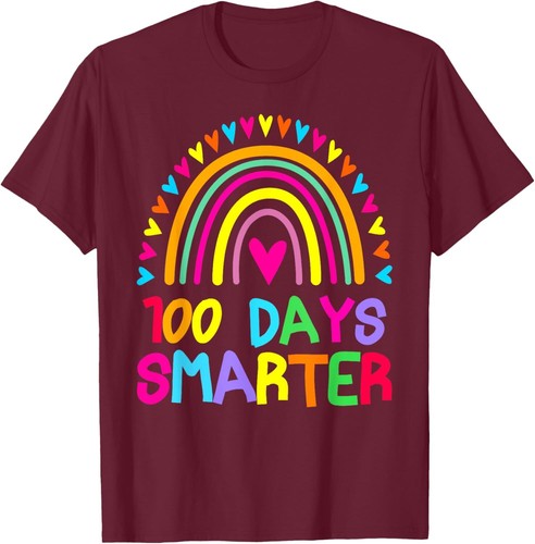 100th Day of School Teacher - 100 days smarter rainbow T-Shirt Hoodie - Picture 12 of 12