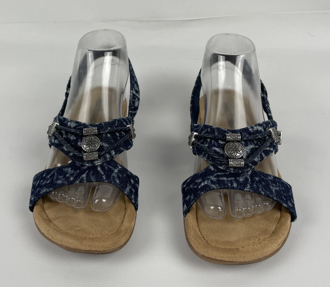 Minnetonka denim best sale sandals