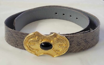 vintage black gold tone statement belt - Gay Boyer vintage black gold tone statement belt - Gay Boyer main image 2