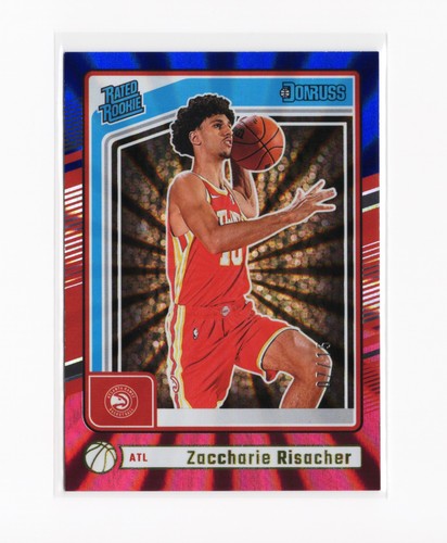 2024-25 Panini Donruss Red Blue Laser #219 Zaccharie Risacher #/15 Rookie