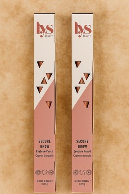 LYS Beauty Secure Brow Eyebrow Pencil Soft Brown 0.003 oz (Lot of 2)