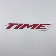 Time MTB Cycling Decal Sticker Red & White 1” T x 6.5” W