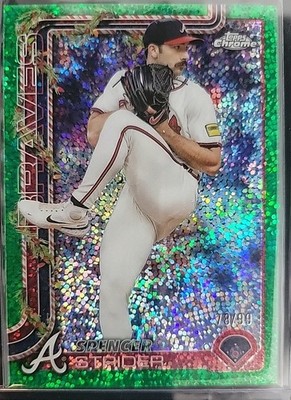 Spencer Strider 2025 Topps Chrome Green Glitter /99 #46 Braves