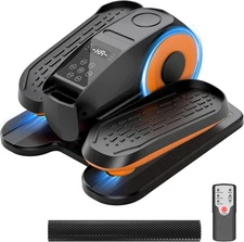 Under Desk Elliptical with Remote, 12-Speed Electric Leg Exerciser for Home