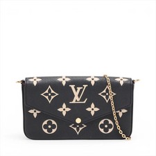 Louis Vuitton bicolor monogram empreinte Pochette F licie M82479 Black x Beige T
