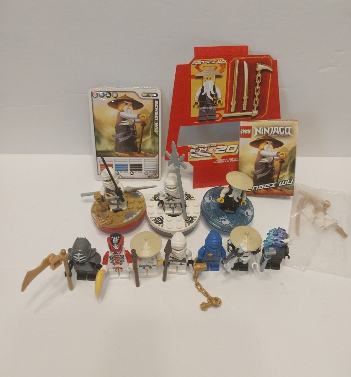 Sealed Cards LEGO Ninjago 10 Minifigure Lot Zane Dx Jay Cole Garmadon  Spinner Wu