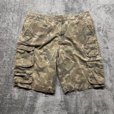 Vintage No Boundaries Shorts Mens 38 Fits 36 Green Cargo Camo Skater Y2K