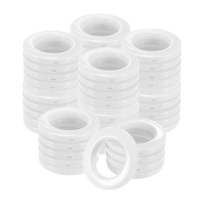 50-Pack Curtain Grommets 1-9/16'' Inner Diameter Plastic Ring [White]