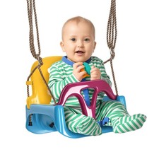 Image of Outsunny 3 in 1 Kids Swing Seat, Adjustable Toddler Swing Chair, Light Blue