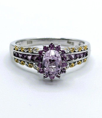 NWT MARTHA ROCHA KUNZITE, MADAGASCAR PINK SAPPHIRE RING SIZE 10 IN 925 SS