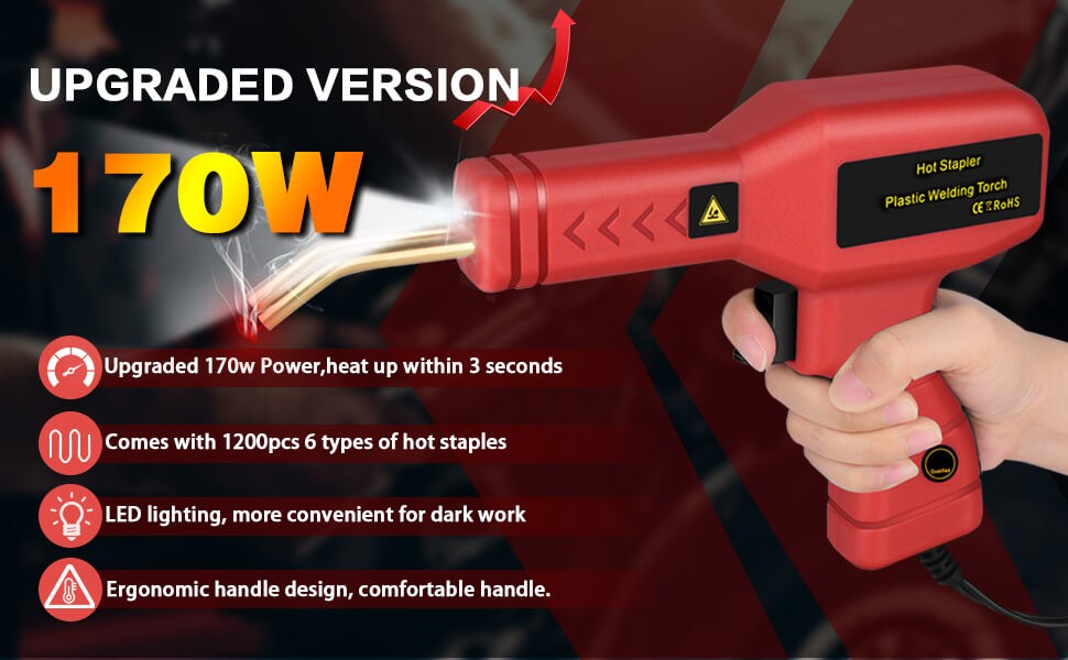 Hot Stapler Repair Gun Welder Bumper Fender Smoothing Plastic Welding Car Tool