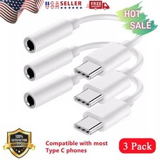 3Pack USB C TypeC Adapter to 3.5mm Aux Jack Headphone For iPhone 16/15 Pro Max  