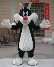Black Cat Mascot Costume Cosplay Animal Party Fancy Dress Adults Outfit Parade