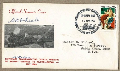 Australia 1969 Signed Muswellbrook Railway Centenary Opening  Cover