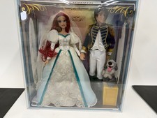 DISNEY LIMITED EDITION DOLL PLATINUM LITTLE MERMAID ARIEL ERIC WEDDING 17" NIB
