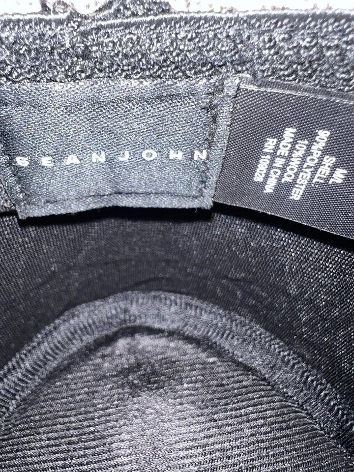 Sombrero Fedora de lana de sarga de papel negro Sean John para hombre M/L Foto 4 de 4