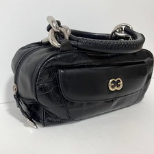 Escada Croc Embossed Handbag Purse in Leather in Black for Present from Japan