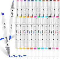 Min Ci 24 Farben Alkohol Stifte Set, Doppelseitige Marker Stifte Filzstifte(Weiß