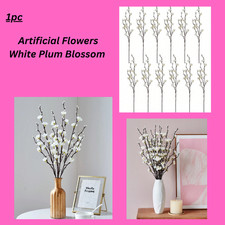 Artificial Flowers White Plum Blossom 21.7'' Fake Winter Sweet Plastic Flowers