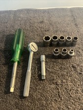 Vtg S-k Wayne 11 Pc 14 Drive Socket Set 316 - 12 Ratchet Spinner Handle