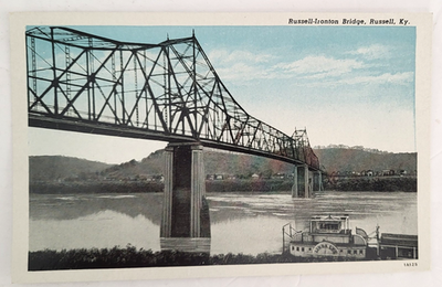 #ad #ad VTG 1931 RUSSELL KY PC RUSSELL IRONTON BRIDGE LINDA LEE PADDLE WHEELER Mint $18.99