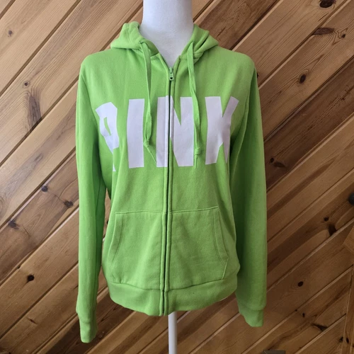 UNDERCOVER Felpa con cappuccio Victoria's Secret ROSA full zip verde lime fioritura media
