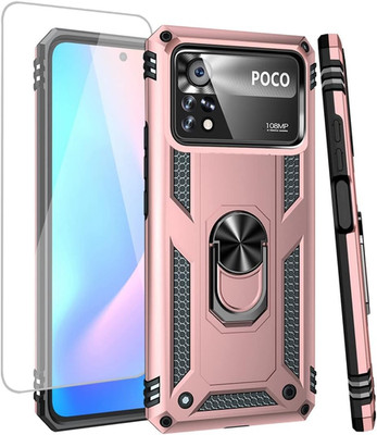 For Poco X4 Pro 5G Case, 2201116PG Case with Tempered Glass Screen Protector, [