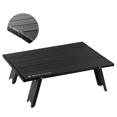ROCK CLOUD Folding Beach Table Aluminum Portable Camping Small, Black